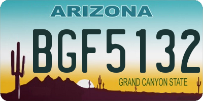 AZ license plate BGF5132