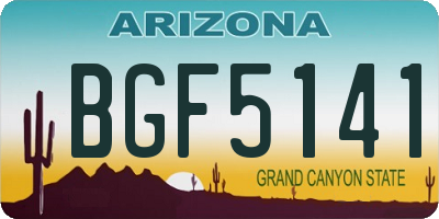 AZ license plate BGF5141