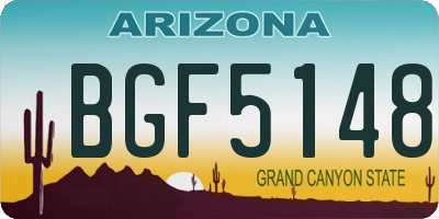 AZ license plate BGF5148