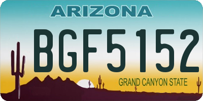AZ license plate BGF5152