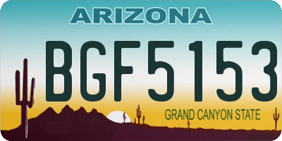 AZ license plate BGF5153