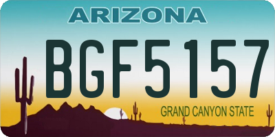 AZ license plate BGF5157