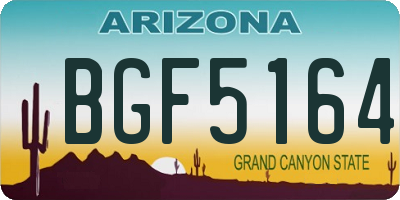 AZ license plate BGF5164