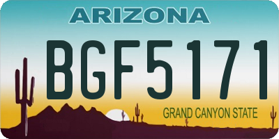 AZ license plate BGF5171