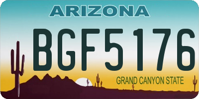 AZ license plate BGF5176