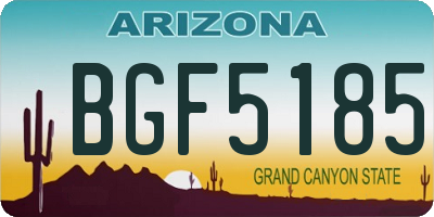 AZ license plate BGF5185