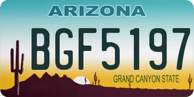 AZ license plate BGF5197