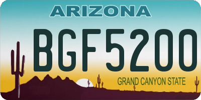 AZ license plate BGF5200