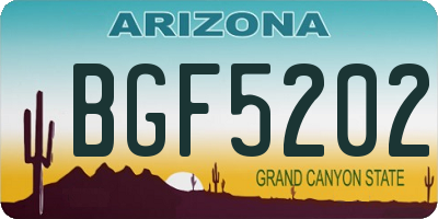 AZ license plate BGF5202