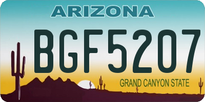 AZ license plate BGF5207