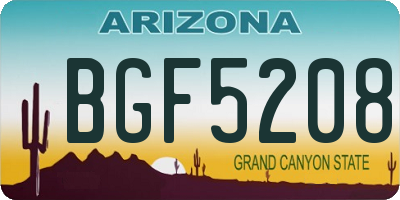 AZ license plate BGF5208