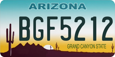 AZ license plate BGF5212