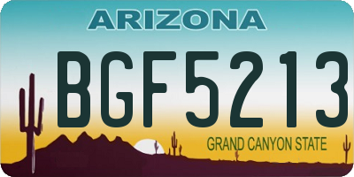 AZ license plate BGF5213