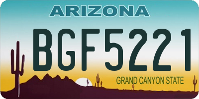 AZ license plate BGF5221