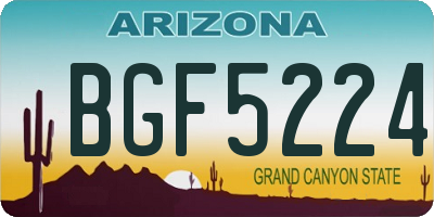 AZ license plate BGF5224