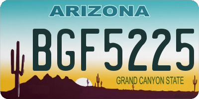AZ license plate BGF5225