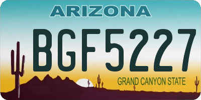 AZ license plate BGF5227