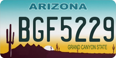 AZ license plate BGF5229
