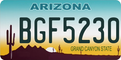 AZ license plate BGF5230