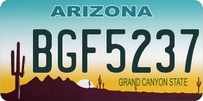 AZ license plate BGF5237