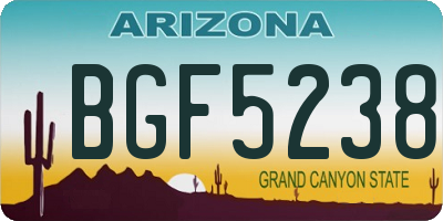 AZ license plate BGF5238