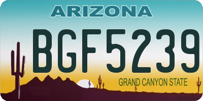 AZ license plate BGF5239