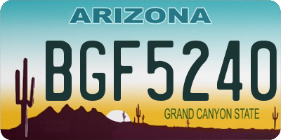 AZ license plate BGF5240