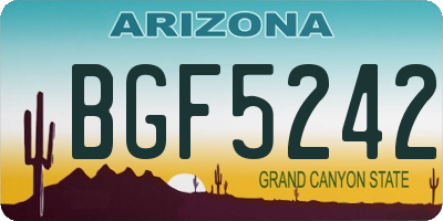 AZ license plate BGF5242