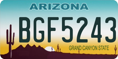 AZ license plate BGF5243