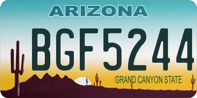 AZ license plate BGF5244