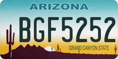AZ license plate BGF5252