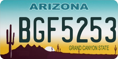 AZ license plate BGF5253