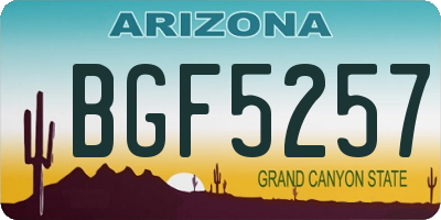 AZ license plate BGF5257