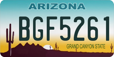 AZ license plate BGF5261