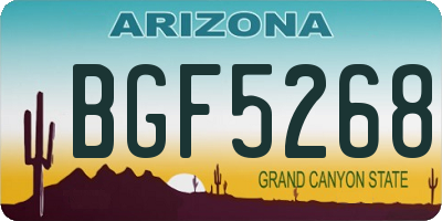AZ license plate BGF5268