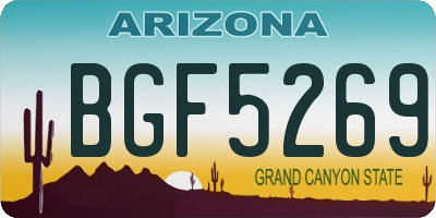 AZ license plate BGF5269