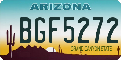 AZ license plate BGF5272
