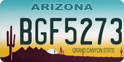AZ license plate BGF5273
