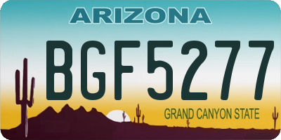 AZ license plate BGF5277