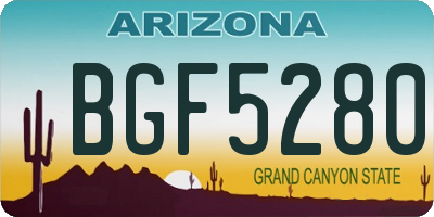 AZ license plate BGF5280