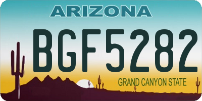 AZ license plate BGF5282