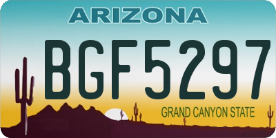 AZ license plate BGF5297