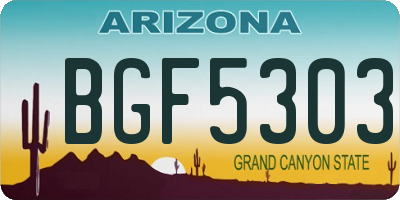 AZ license plate BGF5303