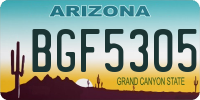 AZ license plate BGF5305