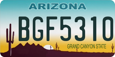 AZ license plate BGF5310
