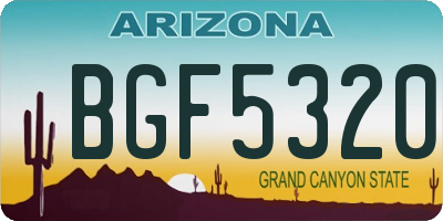 AZ license plate BGF5320