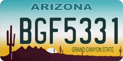AZ license plate BGF5331