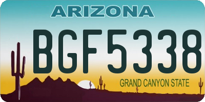 AZ license plate BGF5338
