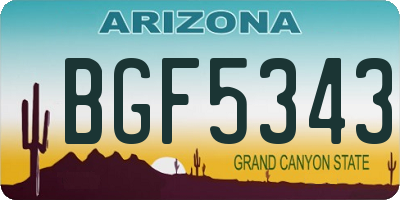 AZ license plate BGF5343