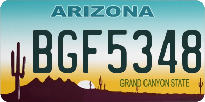 AZ license plate BGF5348